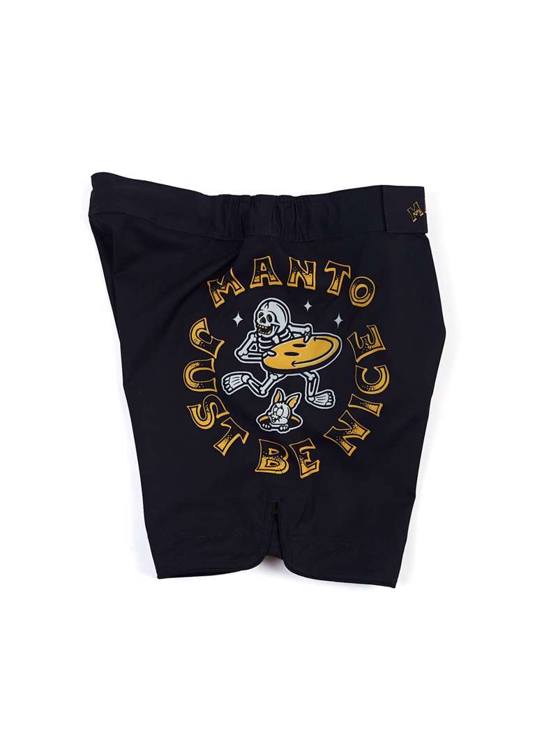 MANTO Just be nice FIGHT SHORTS-black